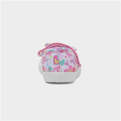 Claudia Girls Multi Heart Bow Canvas