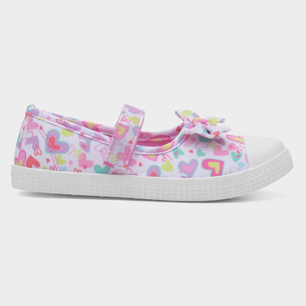 Claudia Girls Multi Heart Bow Canvas