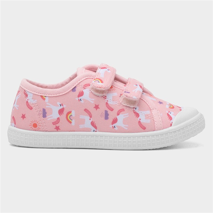 Leela Girls Pink Unicorn Print Canvas
