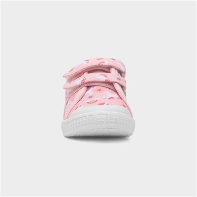 Leela Girls Pink Unicorn Print Canvas