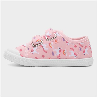 Leela Girls Pink Unicorn Print Canvas