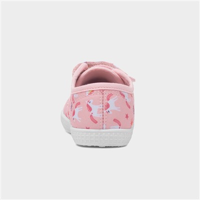 Leela Girls Pink Unicorn Print Canvas