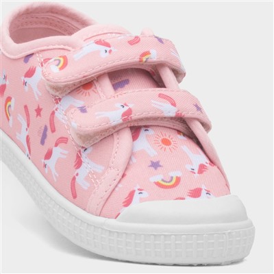 Leela Girls Pink Unicorn Print Canvas