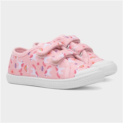 Leela Girls Pink Unicorn Print Canvas