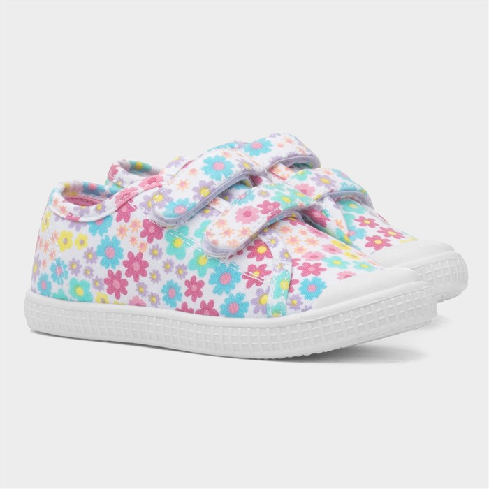 Leela Girls Multi Floral Print Canvas