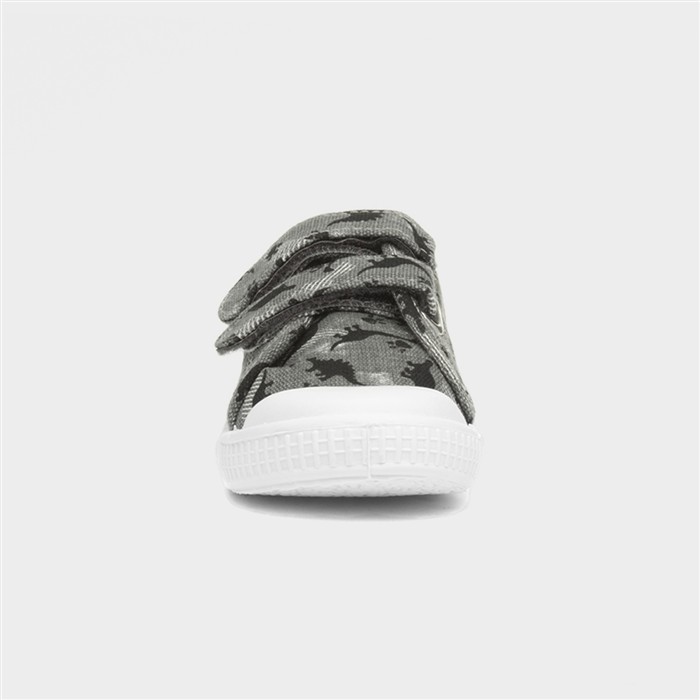 Lyle Boys Grey Dinosaur Print Canvas