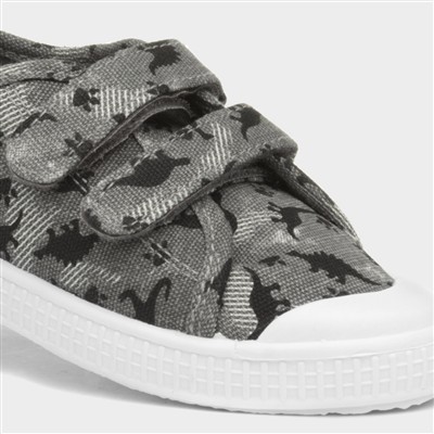 Lyle Boys Grey Dinosaur Canvas