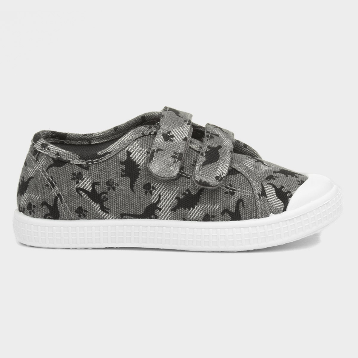 Lyle Boys Grey Dinosaur Canvas