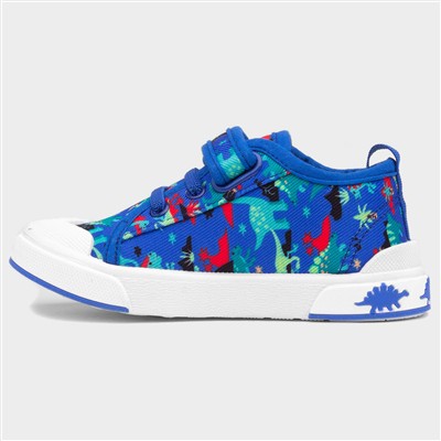 Colby Boys Blue Dinosaur Print Canvas