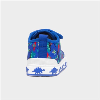 Colby Boys Blue Dinosaur Print Canvas