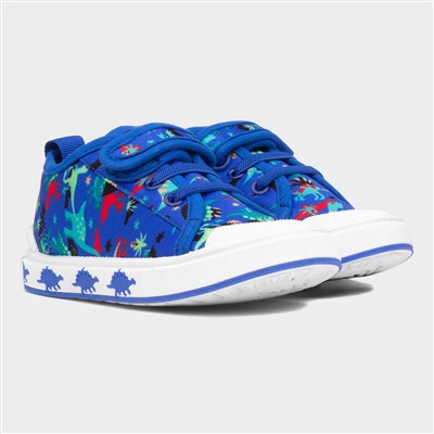 Colby Boys Blue Dinosaur Print Canvas