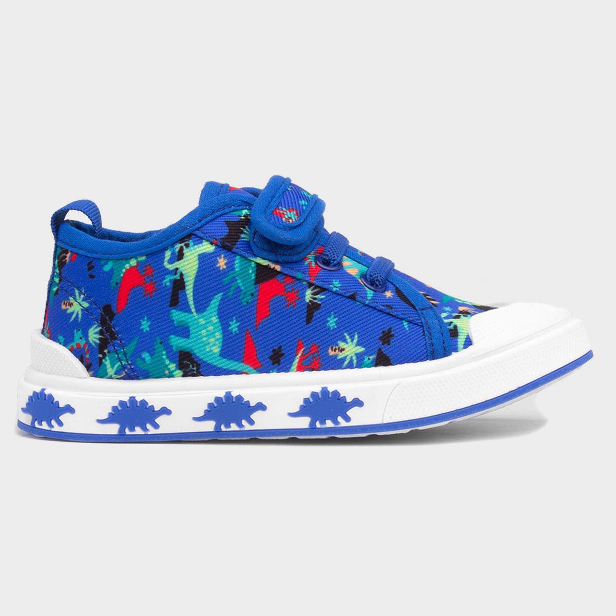 Colby Boys Blue Dinosaur Canvas