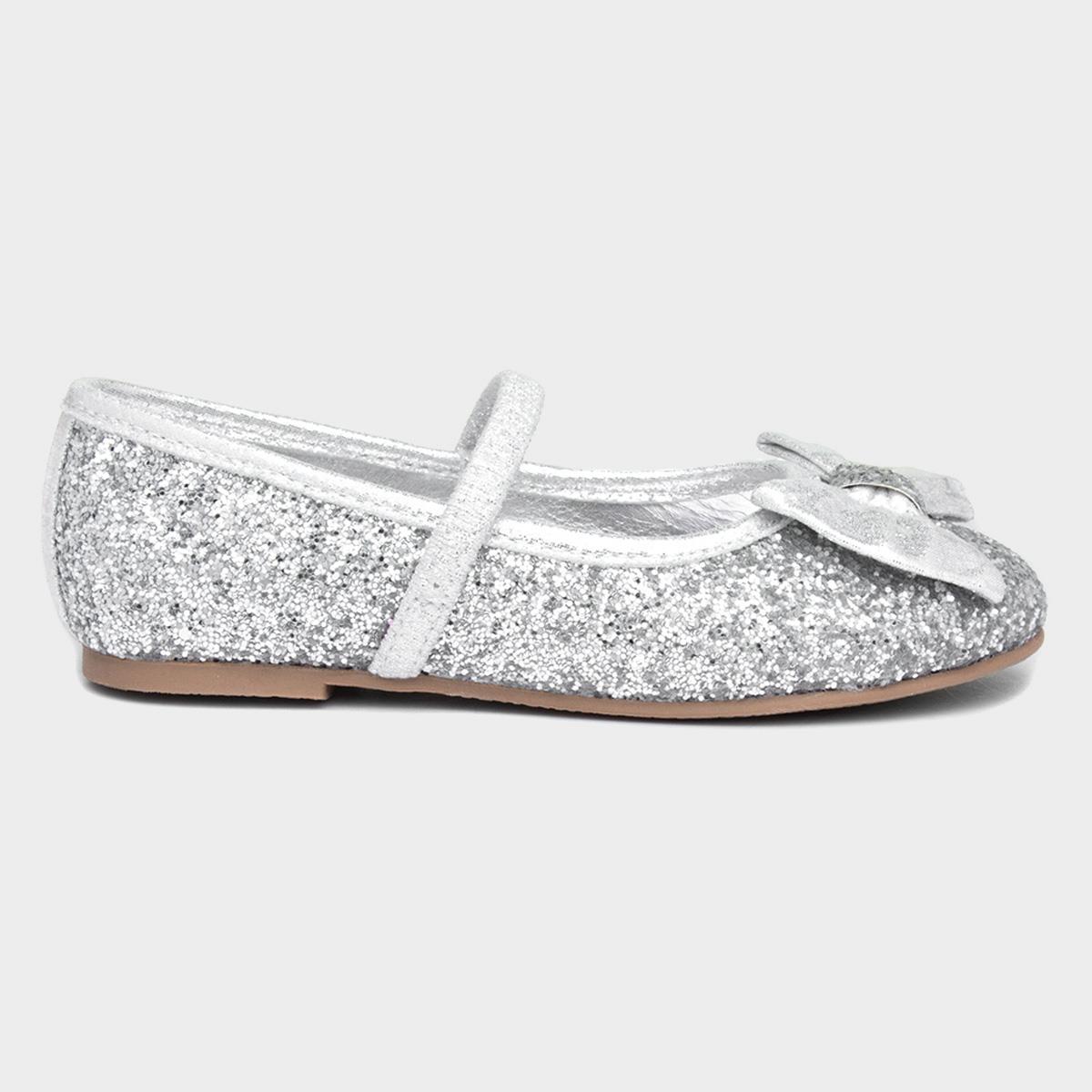 Louisa Girls Silver Ballerina