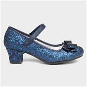 Lilley Sparkle Girls Navy Glitter Heel (Click For Details)