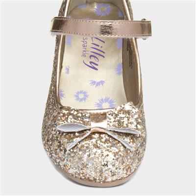 Roxana Girls Rose Gold Heeled Shoe