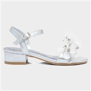 Lilley Sparkle Kids Silver Floral Heeled Sandals (Click For Details)