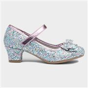 Lilley Sparkle Girls Metallic Pink Glitter Heel (Click For Details)
