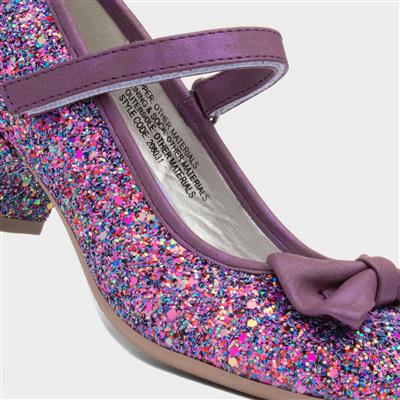 Lacey Girls Purple Glitter Heel