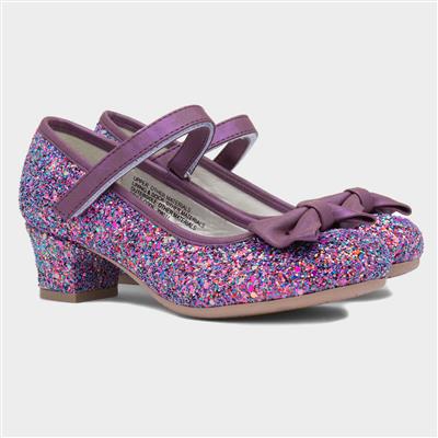 Lacey Girls Purple Glitter Heel