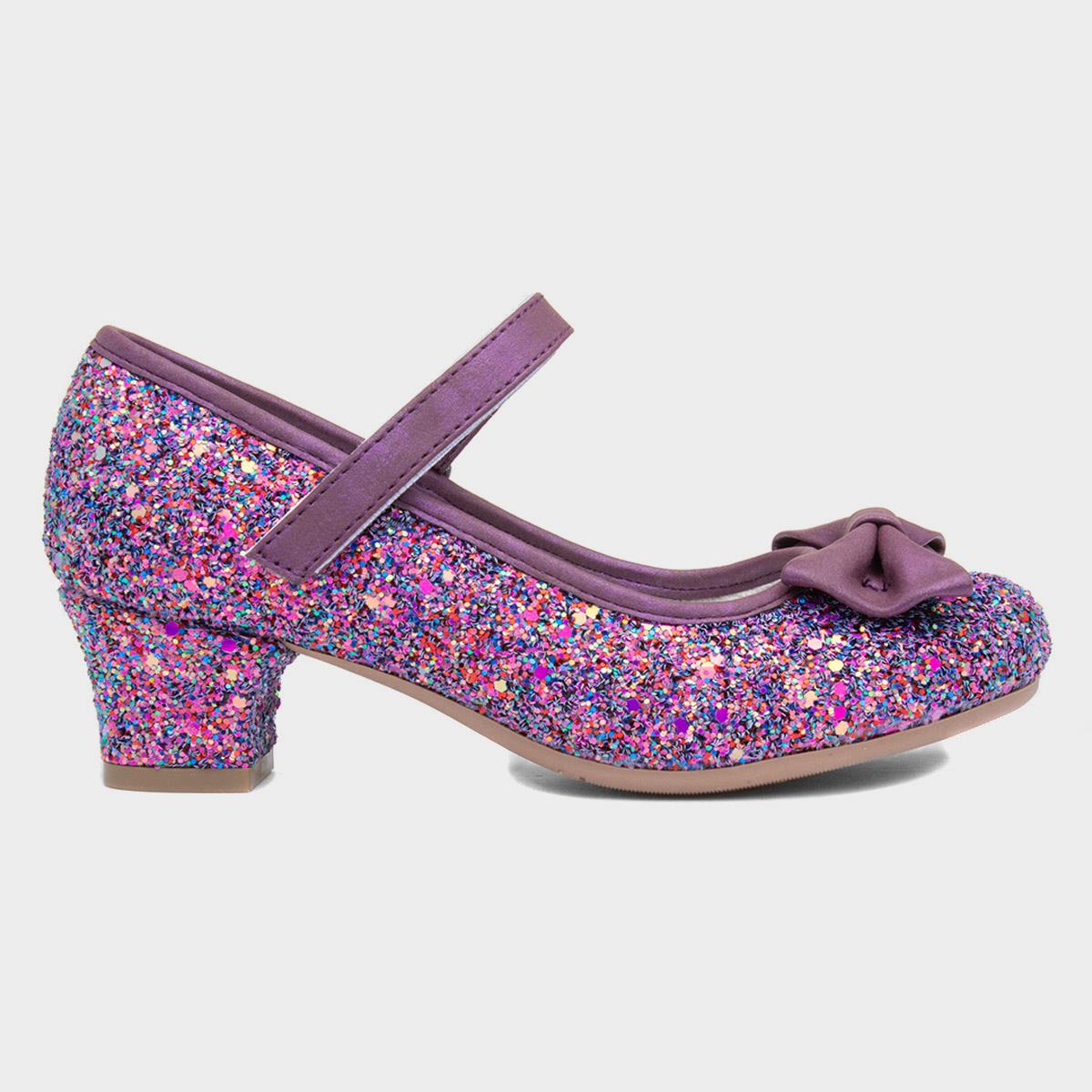 Lacey Girls Purple Glitter Heel