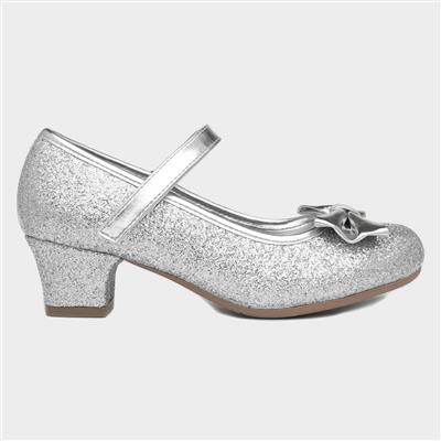 Lacey Girls Silver Glitter Heel