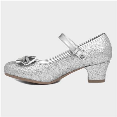 Lacey Girls Silver Glitter Heel
