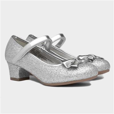 Lacey Girls Silver Glitter Heel