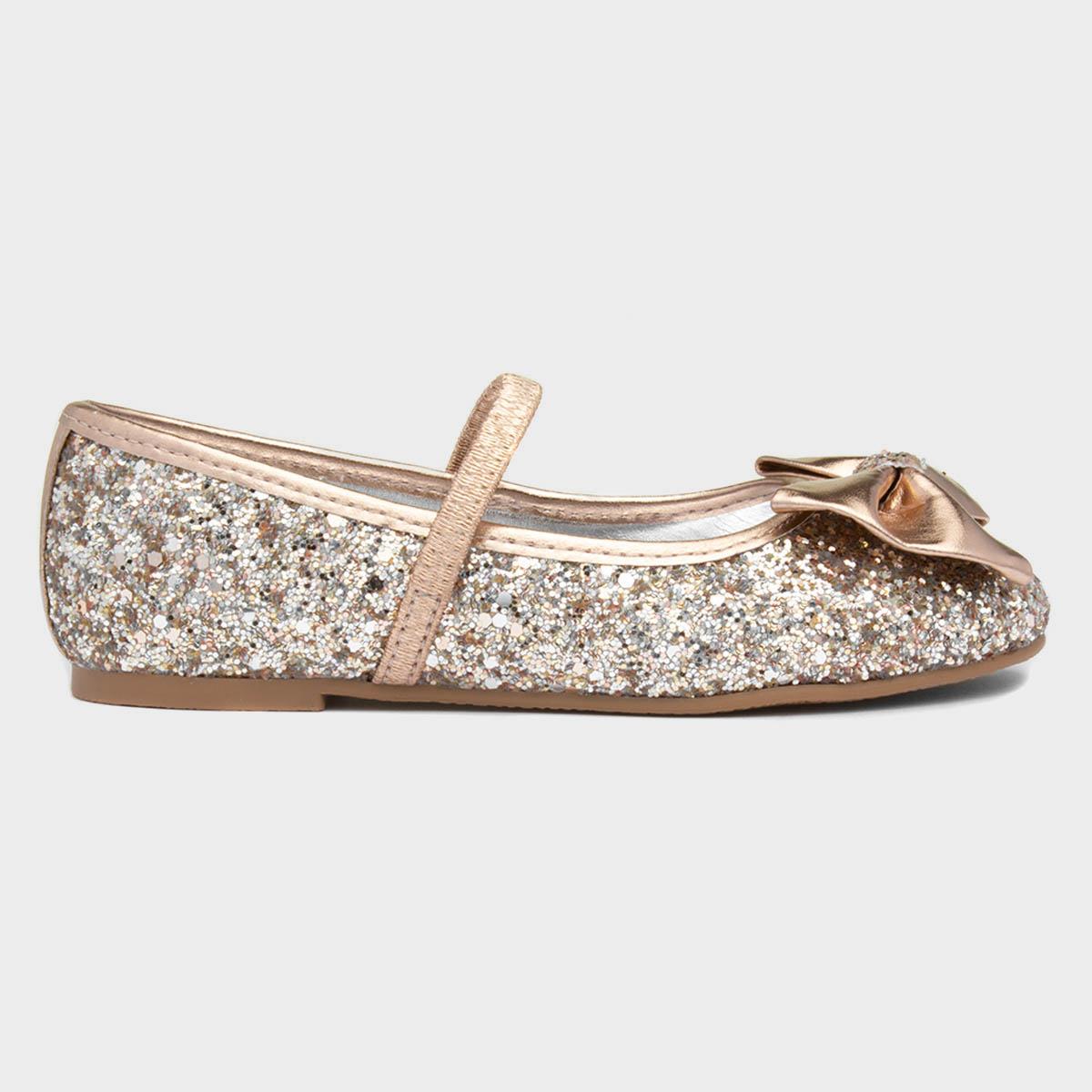 Lilley Sparkle Louisa Girls Gold Ballerina-208035 | Shoe Zone