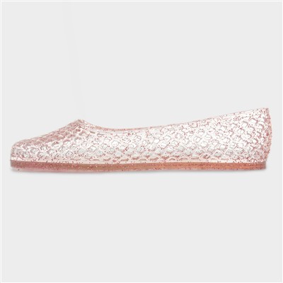 Gianna Girls Pink Glitter Jelly Ballerina Shoe