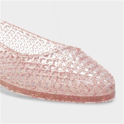 Gianna Girls Pink Glitter Jelly Ballerina
