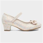 Lilley Sparkle Lacey Kids Cream Glitter Heel (Click For Details)