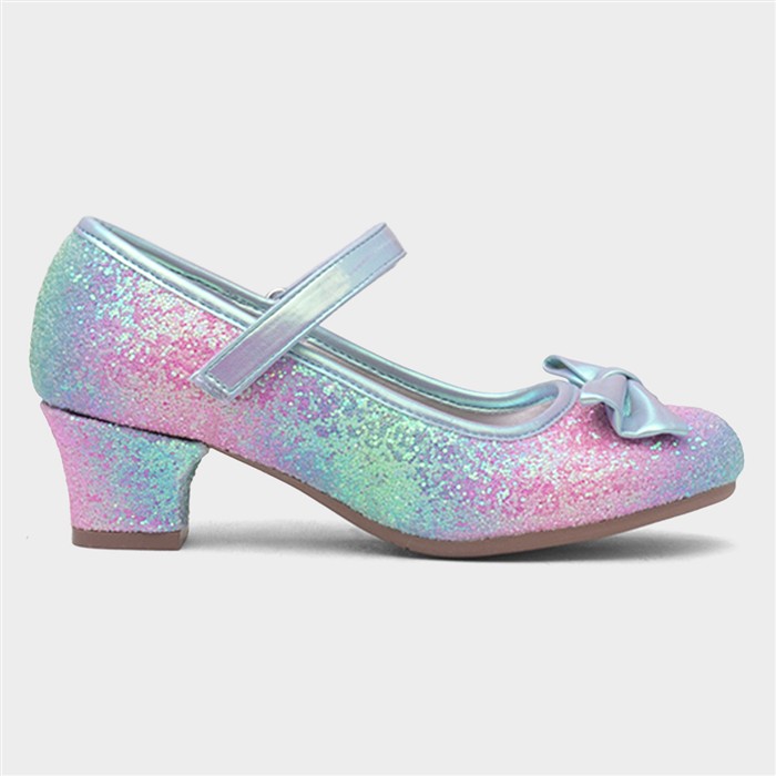Girls Multi Glitter Heel