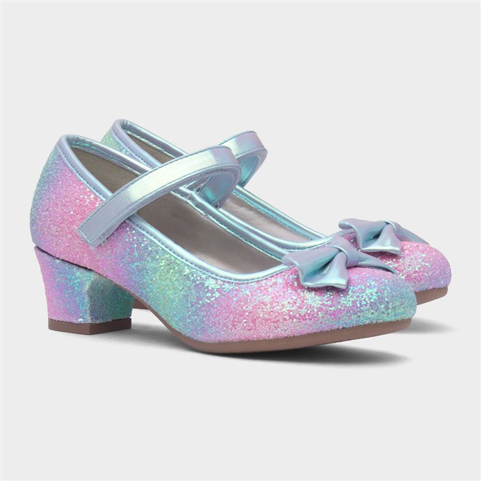 Girls Multi Glitter Heel
