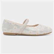 Lilley Sparkle Girls White Daisy Ballerina Shoe (Click For Details)