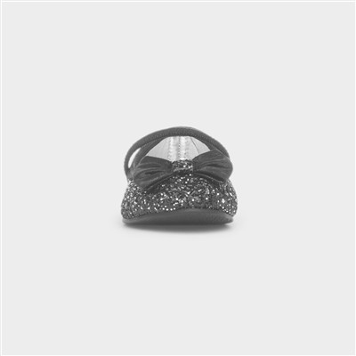 Girls Black Slip On Ballerina