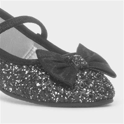 Girls Black Slip On Ballerina