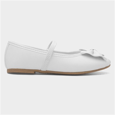 Lacyann Girls White Bow Ballerina