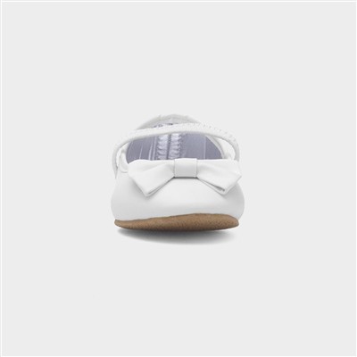 Lacyann Girls White Bow Ballerina