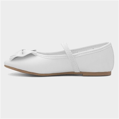 Lacyann Girls White Bow Ballerina
