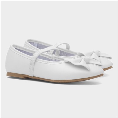 Lacyann Girls White Bow Ballerina