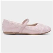 Lilley Sparkle Girls Pink Flower Ballerina Shoe (Click For Details)