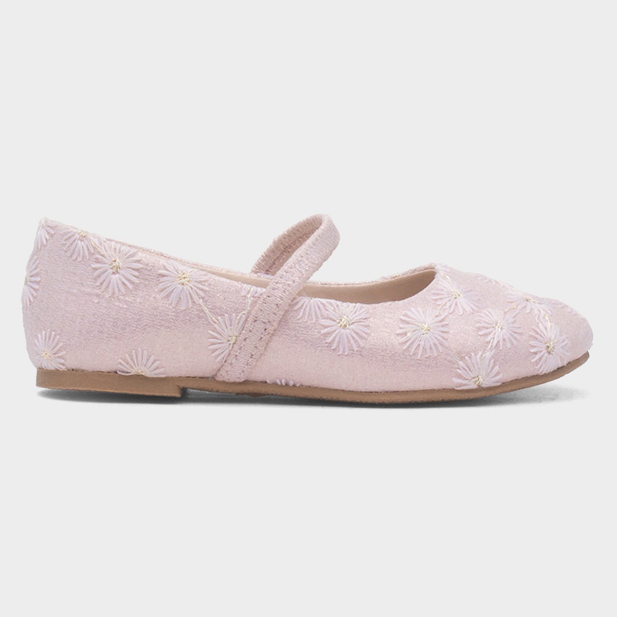 Girls Pink Flower Ballerina Shoe