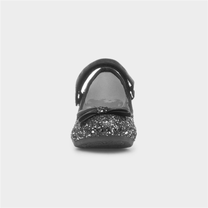 Lacey Black Glitter Bow Heel