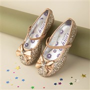 Lilley Sparkle Girls Gold Slip On Ballerina Shoe (Click For Details)