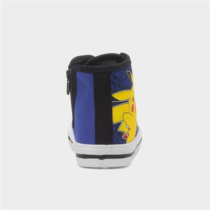 Kids Navy Lace Up Hi Top Character Canvas