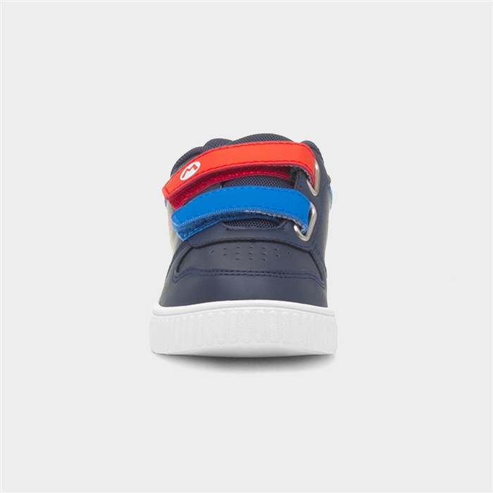 Kids Navy Easy Fasten Light Up Shoe