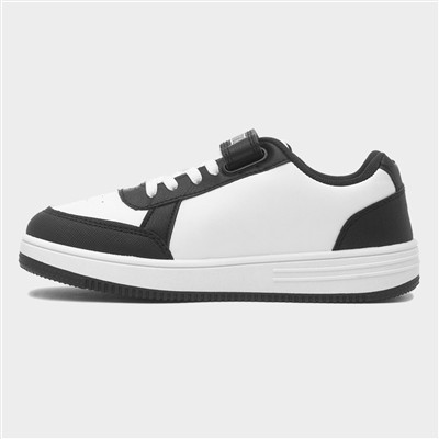 Kids White Easy Fasten Trainer