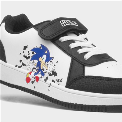 Kids White Easy Fasten Trainer