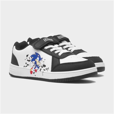 Kids White Easy Fasten Trainer