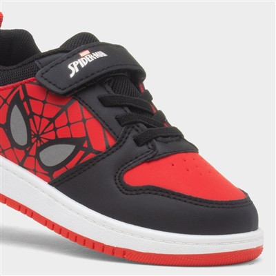Kids Black & Red Easy Fasten Trainer